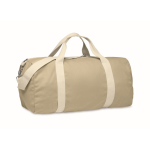 Recycled fabric bag with adjustable and detachable double handles khaki colour