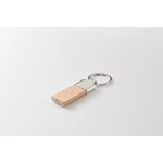 Rectangular keyring made of rubber wood and zinc wood colour fourth photographic view