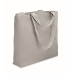 Recycled fabric bag with short and long handles, 320 g/m2 grey colour