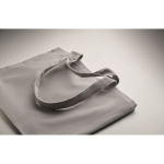 Recycled fabric bag with short and long handles, 320 g/m2 grey colour fourth photographic view