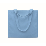 Recycled fabric bag with short and long handles, 320 g/m2 turquoise colour second view