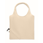 Foldable recycled cotton shopping bag, 140 g/m2 beige colour second view