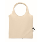 Foldable recycled cotton shopping bag, 140 g/m2 beige colour fourth view