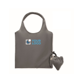 Compact and foldable recycled cotton shopping bag, 140 g/m2 dark grey colour view with print area