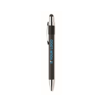 Stress-relief pen with spinner top and blue ink black colour view with print area