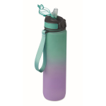 RPET bottle with spout and water consumption schedule, 1L turquoise colour second view