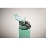 RPET bottle with spout and water consumption schedule, 1L turquoise colour third photographic view