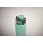 RPET bottle with spout and water consumption schedule, 1L turquoise colour fourth photographic view