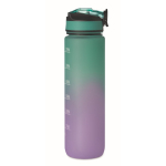 RPET bottle with spout and water consumption schedule, 1L turquoise colour seventh view