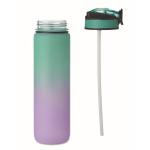 RPET bottle with spout and water consumption schedule, 1L turquoise colour ninth view