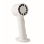 Portable fan with desk and phone stand white colour