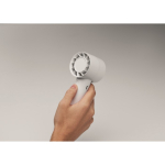 Portable fan with desk and phone stand white colour eighth photographic view