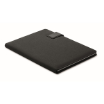 Leather portfolio with power bank and wireless charger, A4 black colour fifth view