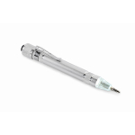 Aluminium multi-tool in pen shape with built-in flashlight silver colour third view