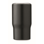 Recycled stainless steel mug with wooden handle, 350 ml black colour sixth view