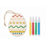 Easter egg painting set with hanging egg and 4 markers wood colour third view