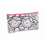 Pencil case with shapes to colour in using markers pink colour seventh view