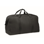 Monochrome travel bag made from recycled fabric with double handles black colour