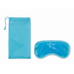 Gel bead-filled eye mask in drawstring pouch light blue colour second view