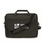 Laptop briefcase with handles and adjustable shoulder strap, 15” black colour view with print area