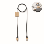 Charging cable with bamboo details, customisable, 60W wood colour ninth view