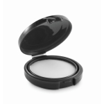 Vegan lip balm with SPF10 and vanilla flavour in round case black colour