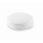 Vegan lip balm with SPF10 and vanilla flavour in round case white colour second view