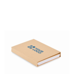 Notepad set with sticky notes and writing set beige colour view with print area