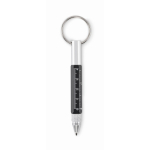 Multi-purpose keyring with black ink pen and tools black colour fifth view