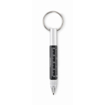 Multi-purpose keyring with black ink pen and tools black colour fifth main view