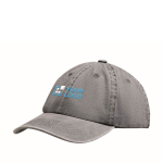 Washed cotton baseball cap with Velcro closure, 265 g/m2 grey colour view with print area