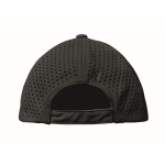 Polyester cap with ventilation holes and water-repellent finish black colour fifth view