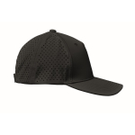 Polyester cap with ventilation holes and water-repellent finish black colour sixth view