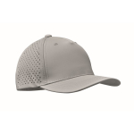 Polyester cap with ventilation holes and water-repellent finish grey colour