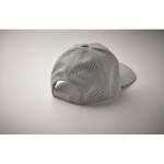 Polyester cap with ventilation holes and water-repellent finish grey colour third photographic view