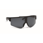 Sports sunglasses with mirrored lenses and UV400 protection black colour