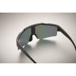 Sports sunglasses with mirrored lenses and UV400 protection blue colour fifth photographic view