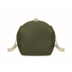 Travel bag with side compartment and natural colour details military green colour fourth view