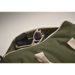 Travel bag with side compartment and natural colour details military green colour fifth photographic view