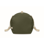 Travel bag with side compartment and natural colour details military green colour seventh view