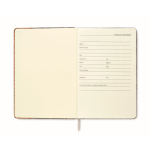 RPET felt and cork cover notebook with lined pages, A5 grey colour fifth view