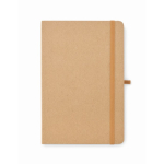 Plain notebook with sticky notes and internal cardholder, A5 beige colour