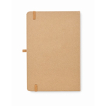 Plain notebook with sticky notes and internal cardholder, A5 beige colour third view