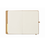 Plain notebook with sticky notes and internal cardholder, A5 beige colour sixth view