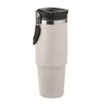 Double-walled cup with straw, spout, and carry handle, 850 ml white colour