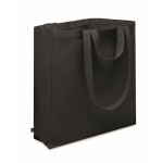 Shopping bag with short handles and side pocket, 380 g/m2 black colour