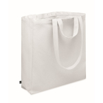 Shopping bag with short handles and side pocket, 380 g/m2 white colour