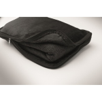 Travel blanket or pillow with trolley strap, 220 g/m2 black colour fifth photographic view