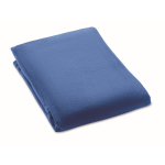 Travel blanket or pillow with trolley strap, 220 g/m2 blue colour