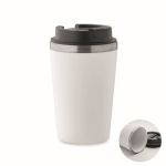 Double-walled cup with ceramic inner lining, 350 ml white colour